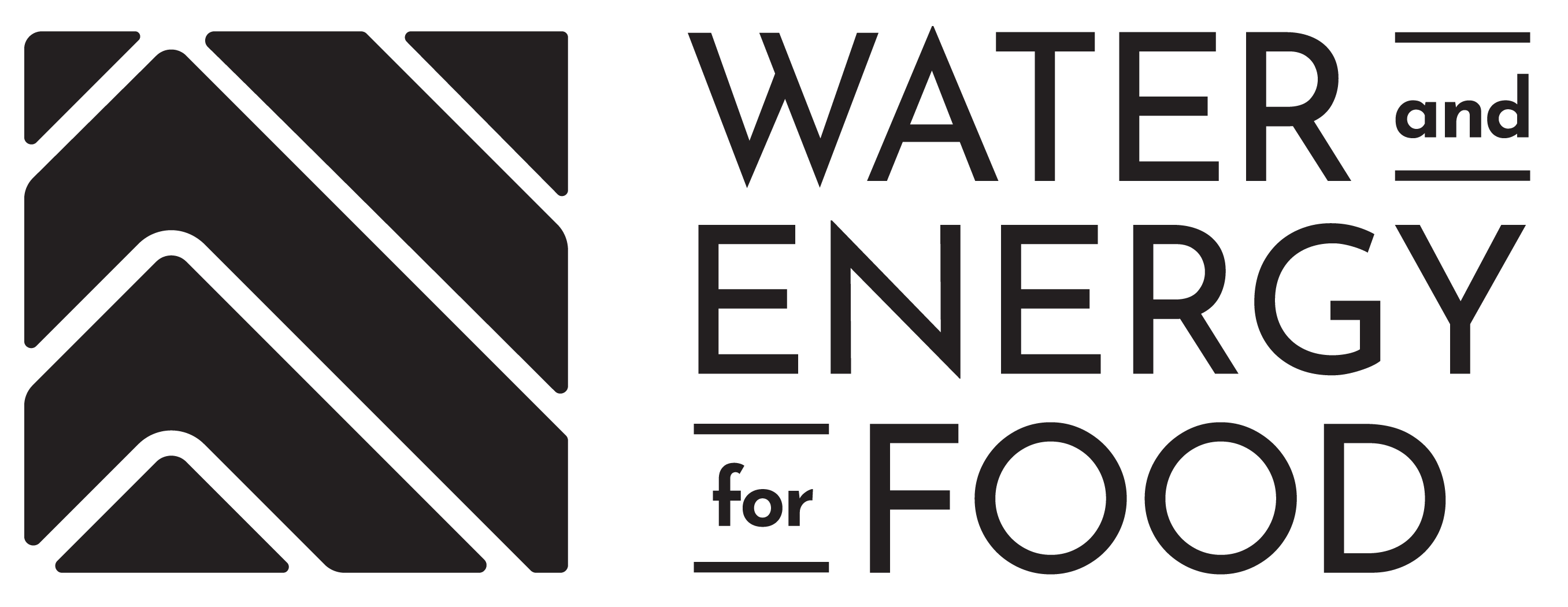 black version of the Water and Energy for Food logo